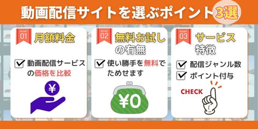 動画配信サイトを選ぶポイント3選