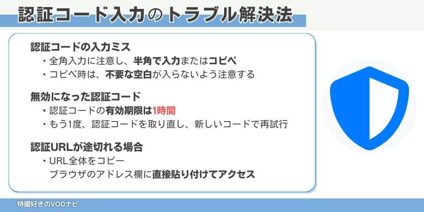 認証コード入力のトラブルと解決策