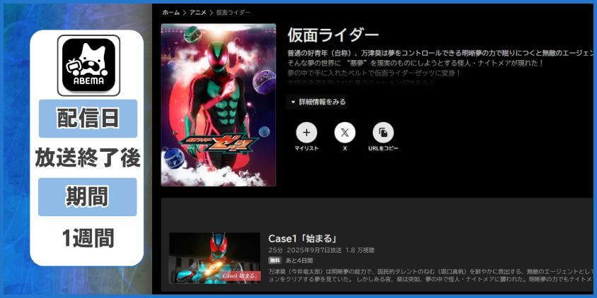 ABEMA：最新話のみ見れる