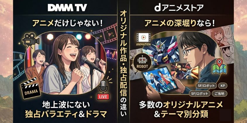 オリジナル作品・独占配信の違い