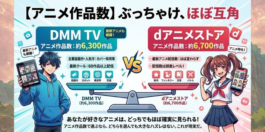 【アニメ作品数】ぶっちゃけ、ほぼ互角