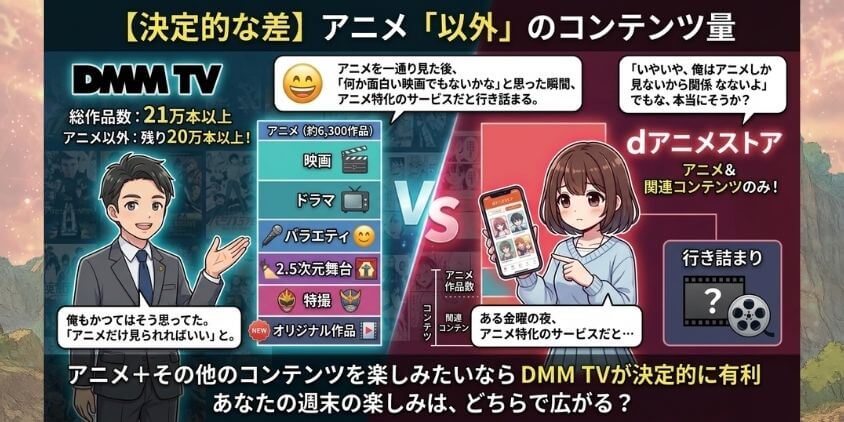 【決定的な差】アニメ「以外」のコンテンツ量