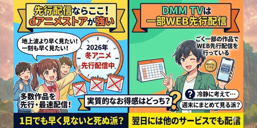 先行配信はdアニメストアが強い